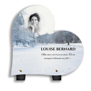 Plaque Funéraire Forêt Enneigée