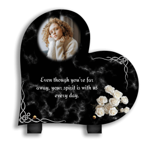 Plaque Funéraire Rose Blanche