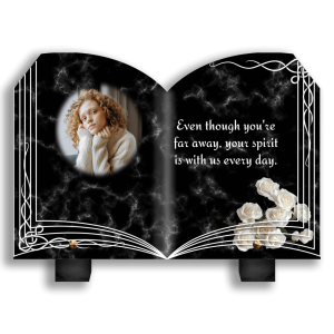 Plaque Funéraire Rose Blanche