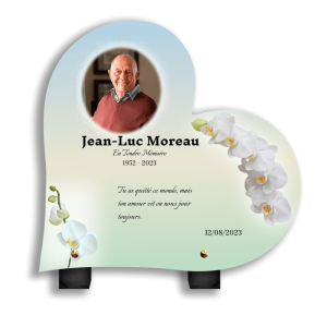 Plaque Funéraire Fleurs Blanches