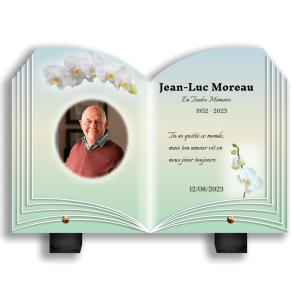 Plaque Funéraire Fleurs Blanches