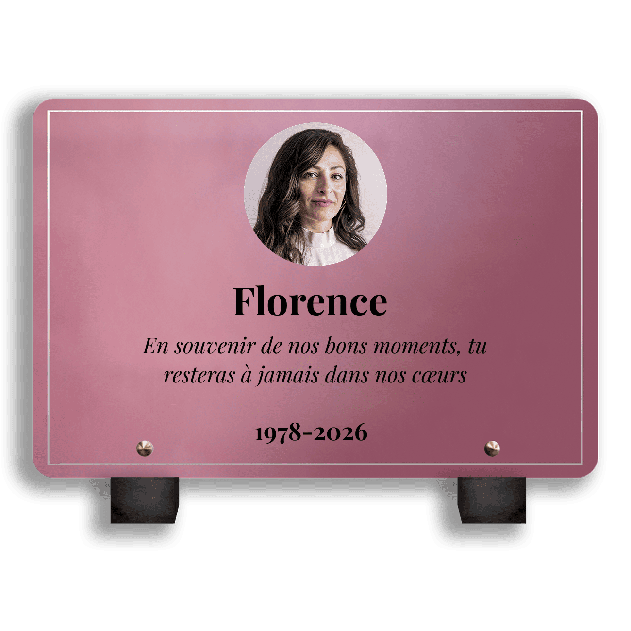 Plaque Funéraire Rose Lie de Vin