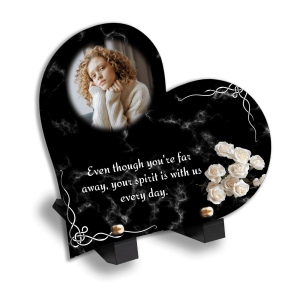 Plaque Funéraire Rose Blanche