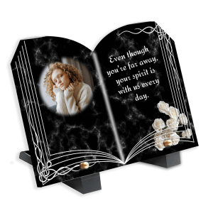 Plaque Funéraire Rose Blanche