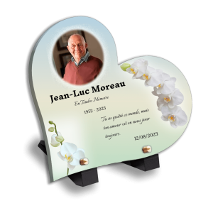 Plaque Funéraire Fleurs Blanches