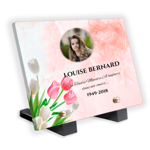 Plaque Funéraires Roses Colorées