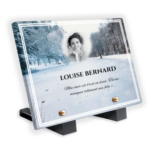 Plaque Funéraire Forêt Enneigée