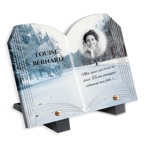 Plaque Funéraire Forêt Enneigée