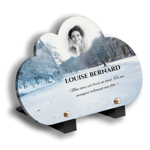 Plaque Funéraire Forêt Enneigée