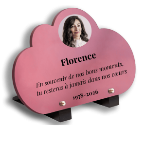 Plaque Funéraire Rose Lie de Vin