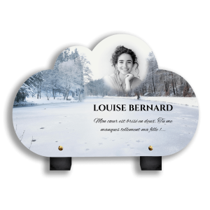 Plaque Funéraire Forêt Enneigée