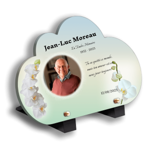 Plaque Funéraire Fleurs Blanches