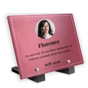 Plaque Funéraire Rose Lie de Vin