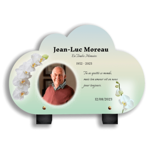 Plaque Funéraire Fleurs Blanches