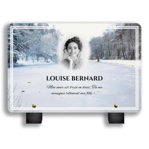 Plaque Funéraire Forêt Enneigée