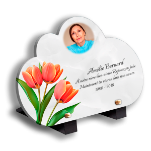 Plaques Funéraires Roses Orangées