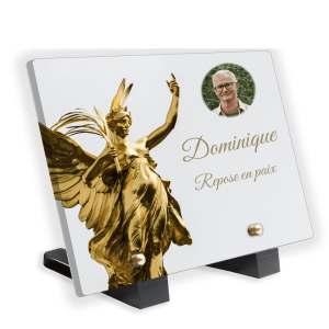 Plaque Funéraire Statue Bronze