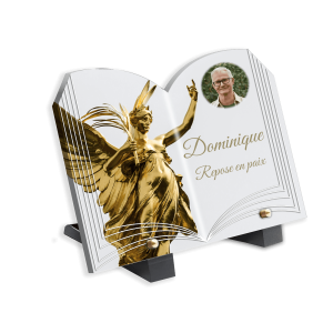 Plaque Funéraire Statue Bronze