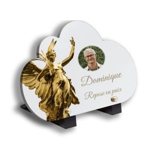 Plaque Funéraire Statue Bronze