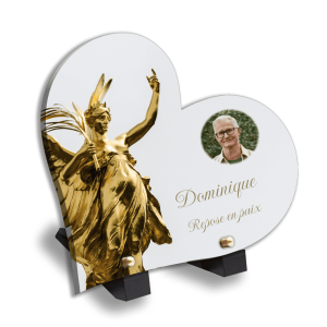 Plaque Funéraire Statue Bronze