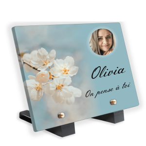 Plaque Funéraire Fleurs de Cerisier